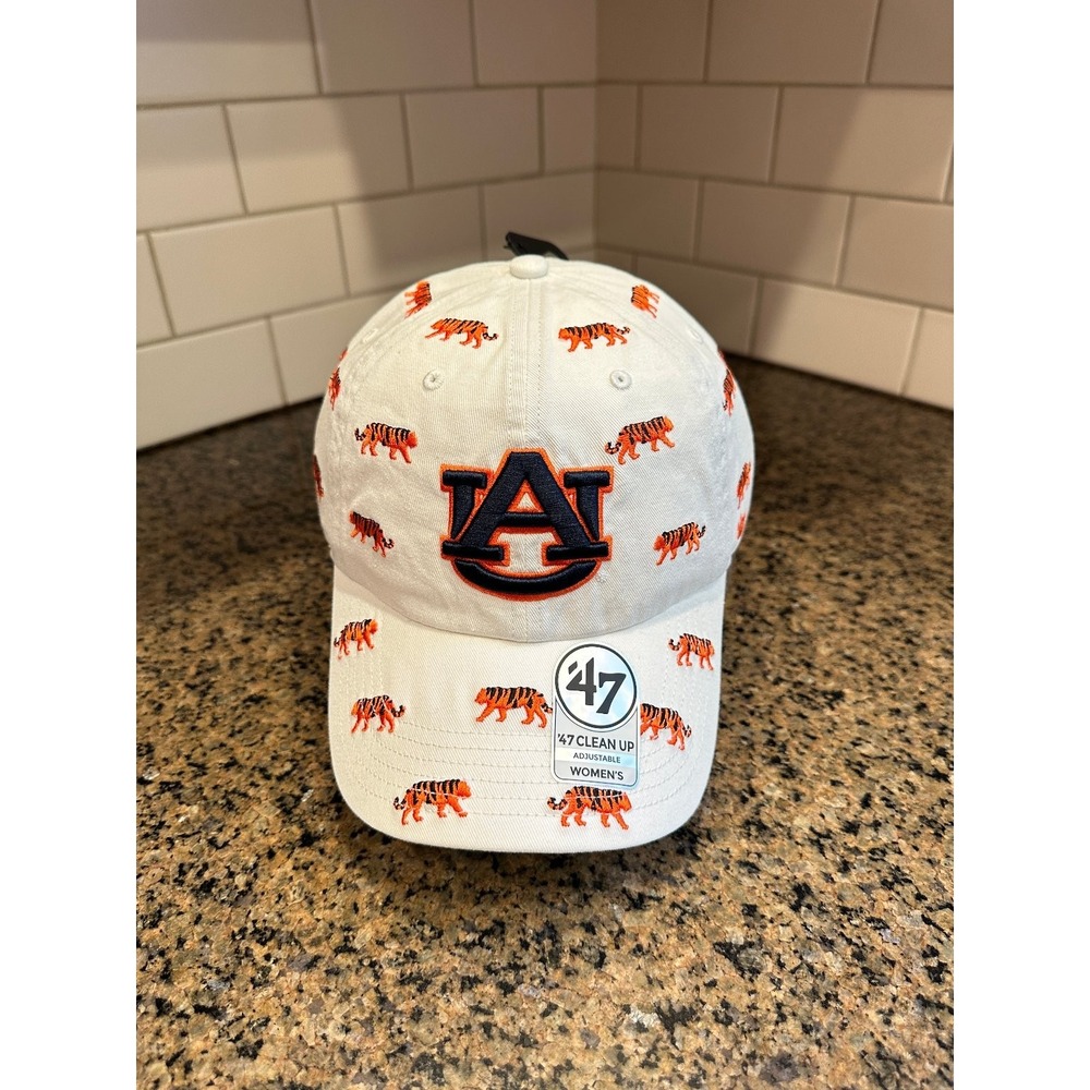 Auburn Tigers '47 Clean Up Adjustable Hat White Orange Tiger Print